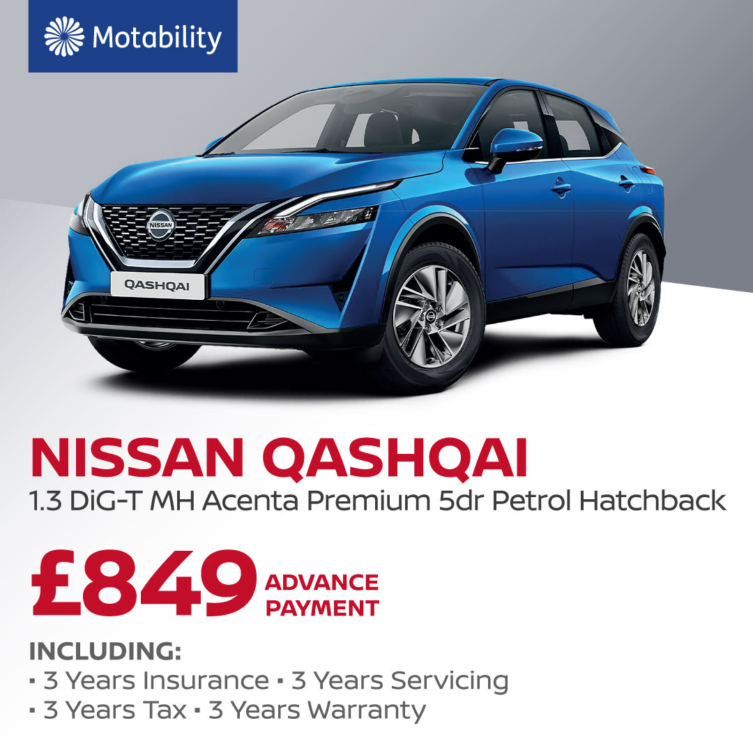 motability qashqai prices